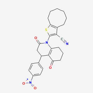 2-[4-(4-NITROPHENYL)-2,5-DIOXO-1,2,3,4,5,6,7,8-OCTAHYDROQUINOLIN-1-YL]-4H,5H,6H,7H,8H,9H-CYCLOOCTA[B]THIOPHENE-3-CARBONITRILE