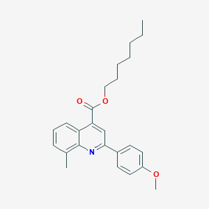 molecular formula C25H29NO3 B431328 Heptyl 2-(4-methoxyphenyl)-8-methylquinoline-4-carboxylate CAS No. 355421-26-0