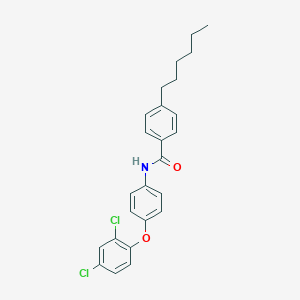 molecular formula C25H25Cl2NO2 B431330 N-[4-(2,4-dichlorophenoxy)phenyl]-4-hexylbenzamide 