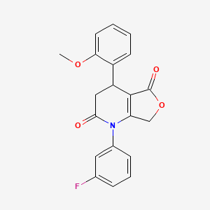 molecular formula C20H16FNO4 B4313303 1-(3-fluorophenyl)-4-(2-methoxyphenyl)-4,7-dihydrofuro[3,4-b]pyridine-2,5(1H,3H)-dione 