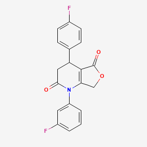 molecular formula C19H13F2NO3 B4313316 1-(3-FLUOROPHENYL)-4-(4-FLUOROPHENYL)-1H,2H,3H,4H,5H,7H-FURO[3,4-B]PYRIDINE-2,5-DIONE 