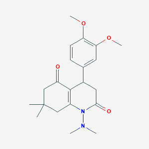 molecular formula C21H28N2O4 B4313322 4-(3,4-DIMETHOXYPHENYL)-1-(DIMETHYLAMINO)-7,7-DIMETHYL-4,6,7,8-TETRAHYDRO-2,5(1H,3H)-QUINOLINEDIONE 