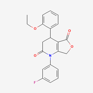 molecular formula C21H18FNO4 B4313368 4-(2-ETHOXYPHENYL)-1-(3-FLUOROPHENYL)-1H,2H,3H,4H,5H,7H-FURO[3,4-B]PYRIDINE-2,5-DIONE 