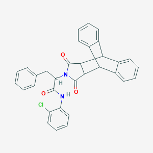 molecular formula C33H25ClN2O3 B431337 N-(2-chlorophenyl)-2-(12,14-dioxo-11,12,14,15-tetrahydro-9H-9,10-[3,4]epipyrroloanthracen-13(10H)-yl)-3-phenylpropanamide 