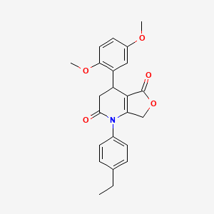 molecular formula C23H23NO5 B4313377 4-(2,5-DIMETHOXYPHENYL)-1-(4-ETHYLPHENYL)-1H,2H,3H,4H,5H,7H-FURO[3,4-B]PYRIDINE-2,5-DIONE 