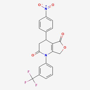 molecular formula C20H13F3N2O5 B4313379 4-(4-nitrophenyl)-1-[3-(trifluoromethyl)phenyl]-4,7-dihydrofuro[3,4-b]pyridine-2,5(1H,3H)-dione 