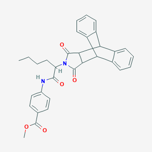 molecular formula C32H30N2O5 B431338 methyl 4-(2-(12,14-dioxo-11,12,14,15-tetrahydro-9H-9,10-[3,4]epipyrroloanthracen-13(10H)-yl)hexanamido)benzoate 
