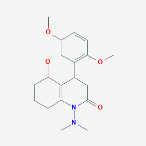 molecular formula C19H24N2O4 B4313391 4-(2,5-DIMETHOXYPHENYL)-1-(DIMETHYLAMINO)-4,6,7,8-TETRAHYDRO-2,5(1H,3H)-QUINOLINEDIONE 