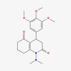 molecular formula C20H26N2O5 B4313392 1-(DIMETHYLAMINO)-4-(3,4,5-TRIMETHOXYPHENYL)-4,6,7,8-TETRAHYDRO-2,5(1H,3H)-QUINOLINEDIONE 