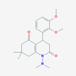 molecular formula C21H28N2O4 B4313397 4-(2,3-DIMETHOXYPHENYL)-1-(DIMETHYLAMINO)-7,7-DIMETHYL-4,6,7,8-TETRAHYDRO-2,5(1H,3H)-QUINOLINEDIONE 