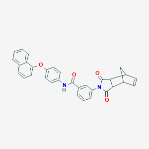 molecular formula C32H24N2O4 B431341 3-(1,3-dioxo-1,3,3a,4,7,7a-hexahydro-2H-4,7-methanoisoindol-2-yl)-N-[4-(naphthalen-1-yloxy)phenyl]benzamide 