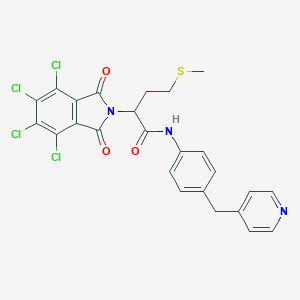 molecular formula C25H19Cl4N3O3S B431342 4-(methylsulfanyl)-N-[4-(4-pyridinylmethyl)phenyl]-2-(4,5,6,7-tetrachloro-1,3-dioxo-1,3-dihydro-2H-isoindol-2-yl)butanamide 