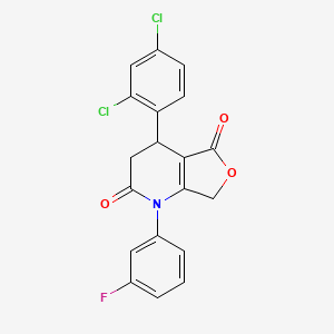 molecular formula C19H12Cl2FNO3 B4313438 4-(2,4-DICHLOROPHENYL)-1-(3-FLUOROPHENYL)-1H,2H,3H,4H,5H,7H-FURO[3,4-B]PYRIDINE-2,5-DIONE 