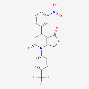 4-(3-NITROPHENYL)-1-[4-(TRIFLUOROMETHYL)PHENYL]-1H,2H,3H,4H,5H,7H-FURO[3,4-B]PYRIDINE-2,5-DIONE