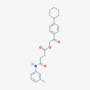 molecular formula C25H29NO4 B431346 2-(4-Cyclohexylphenyl)-2-oxoethyl 4-oxo-4-(3-toluidino)butanoate 