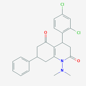 4-(2,4-DICHLOROPHENYL)-1-(DIMETHYLAMINO)-7-PHENYL-4,6,7,8-TETRAHYDRO-2,5(1H,3H)-QUINOLINEDIONE