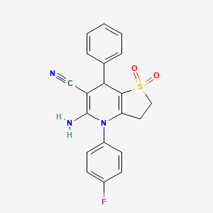 5-amino-4-(4-fluorophenyl)-7-phenyl-2,3,4,7-tetrahydrothieno[3,2-b]pyridine-6-carbonitrile 1,1-dioxide