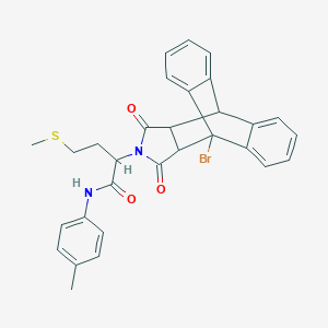 molecular formula C30H27BrN2O3S B431348 2-(1-bromo-16,18-dioxo-17-azapentacyclo[6.6.5.0~2,7~.0~9,14~.0~15,19~]nonadeca-2,4,6,9,11,13-hexaen-17-yl)-N-(4-methylphenyl)-4-(methylsulfanyl)butanamide (non-preferred name) 