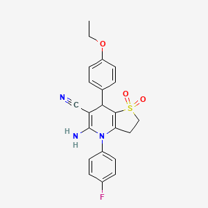 5-amino-7-(4-ethoxyphenyl)-4-(4-fluorophenyl)-2,3,4,7-tetrahydrothieno[3,2-b]pyridine-6-carbonitrile 1,1-dioxide