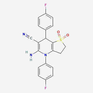 5-amino-4,7-bis(4-fluorophenyl)-2,3,4,7-tetrahydrothieno[3,2-b]pyridine-6-carbonitrile 1,1-dioxide