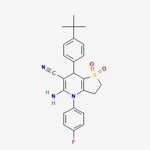 5-AMINO-4-(4-FLUOROPHENYL)-7-[4-(2-METHYL-2-PROPANYL)PHENYL]-2,3,4,7-TETRAHYDROTHIENO[3,2-B]PYRIDINE-6-CARBONITRILE 1,1-DIOXIDE