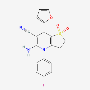 5-amino-4-(4-fluorophenyl)-7-(2-furyl)-2,3,4,7-tetrahydrothieno[3,2-b]pyridine-6-carbonitrile 1,1-dioxide