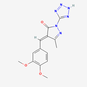 molecular formula C14H14N6O3 B4313537 4-(3,4-dimethoxybenzylidene)-5-methyl-2-(1H-tetrazol-5-yl)-2,4-dihydro-3H-pyrazol-3-one 