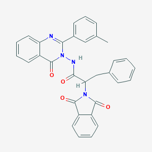 molecular formula C32H24N4O4 B431355 2-(1,3-dioxoisoindol-2-yl)-N-[2-(3-methylphenyl)-4-oxoquinazolin-3-yl]-3-phenylpropanamide CAS No. 448914-51-0