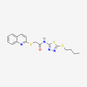 N-[5-(BUTYLSULFANYL)-1,3,4-THIADIAZOL-2-YL]-2-(2-QUINOLINYLSULFANYL)ACETAMIDE