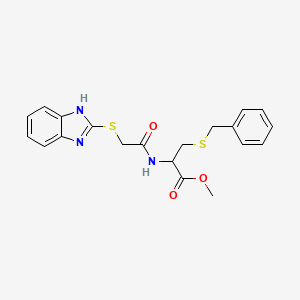 METHYL 2-[2-(1H-1,3-BENZODIAZOL-2-YLSULFANYL)ACETAMIDO]-3-(BENZYLSULFANYL)PROPANOATE