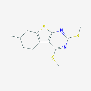 molecular formula C13H16N2S3 B431359 7-Methyl-2,4-bis(methylsulfanyl)-5,6,7,8-tetrahydro[1]benzothieno[2,3-d]pyrimidine 