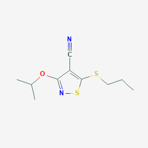 molecular formula C10H14N2OS2 B4313604 3-ISOPROPOXY-5-(PROPYLSULFANYL)-4-ISOTHIAZOLECARBONITRILE 