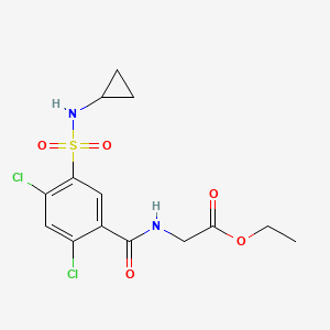 ETHYL 2-({2,4-DICHLORO-5-[(CYCLOPROPYLAMINO)SULFONYL]BENZOYL}AMINO)ACETATE