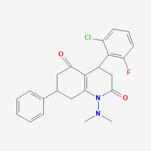 4-(2-CHLORO-6-FLUOROPHENYL)-1-(DIMETHYLAMINO)-7-PHENYL-4,6,7,8-TETRAHYDRO-2,5(1H,3H)-QUINOLINEDIONE