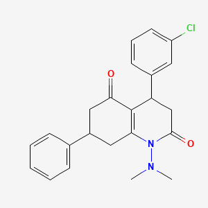 4-(3-CHLOROPHENYL)-1-(DIMETHYLAMINO)-7-PHENYL-4,6,7,8-TETRAHYDRO-2,5(1H,3H)-QUINOLINEDIONE