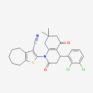 2-[4-(2,3-DICHLOROPHENYL)-7,7-DIMETHYL-2,5-DIOXO-3,4,5,6,7,8-HEXAHYDRO-1(2H)-QUINOLINYL]-5,6,7,8-TETRAHYDRO-4H-CYCLOHEPTA[B]THIOPHEN-3-YL CYANIDE