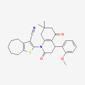 2-[4-(2-METHOXYPHENYL)-7,7-DIMETHYL-2,5-DIOXO-1,2,3,4,5,6,7,8-OCTAHYDROQUINOLIN-1-YL]-4H,5H,6H,7H,8H-CYCLOHEPTA[B]THIOPHENE-3-CARBONITRILE