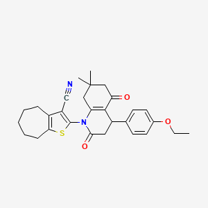 2-[4-(4-ETHOXYPHENYL)-7,7-DIMETHYL-2,5-DIOXO-1,2,3,4,5,6,7,8-OCTAHYDROQUINOLIN-1-YL]-4H,5H,6H,7H,8H-CYCLOHEPTA[B]THIOPHENE-3-CARBONITRILE