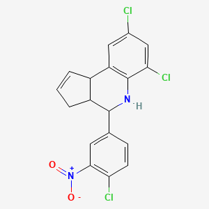 molecular formula C18H13Cl3N2O2 B4313734 6,8-dichloro-4-(4-chloro-3-nitrophenyl)-3a,4,5,9b-tetrahydro-3H-cyclopenta[c]quinoline 