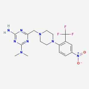 N-[4-AMINO-6-({4-[4-NITRO-2-(TRIFLUOROMETHYL)PHENYL]PIPERAZINO}METHYL)-1,3,5-TRIAZIN-2-YL]-N,N-DIMETHYLAMINE