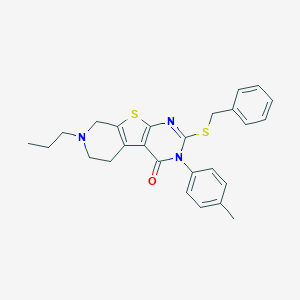 2-(benzylsulfanyl)-3-(4-methylphenyl)-7-propyl-5,6,7,8-tetrahydropyrido[4',3':4,5]thieno[2,3-d]pyrimidin-4(3H)-one