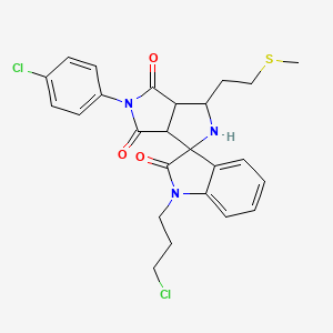 5'-(4-chlorophenyl)-1-(3-chloropropyl)-3'-[2-(methylthio)ethyl]-3a',6a'-dihydro-2'H-spiro[indole-3,1'-pyrrolo[3,4-c]pyrrole]-2,4',6'(1H,3'H,5'H)-trione