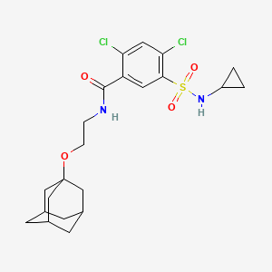 molecular formula C22H28Cl2N2O4S B4313821 N-[2-(ADAMANTAN-1-YLOXY)ETHYL]-2,4-DICHLORO-5-(CYCLOPROPYLSULFAMOYL)BENZAMIDE 