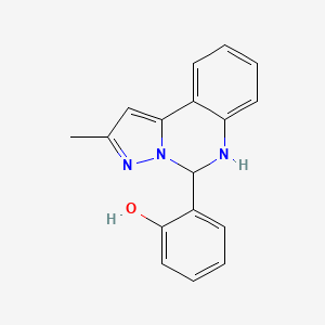 molecular formula C17H15N3O B4313859 2-(2-methyl-5,6-dihydropyrazolo[1,5-c]quinazolin-5-yl)phenol 