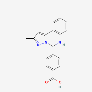 molecular formula C19H17N3O2 B4313869 4-(2,9-dimethyl-5,6-dihydropyrazolo[1,5-c]quinazolin-5-yl)benzoic acid 