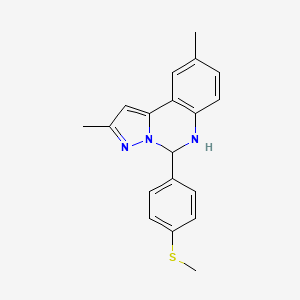 molecular formula C19H19N3S B4313887 2,9-DIMETHYL-5-[4-(METHYLSULFANYL)PHENYL]-5H,6H-PYRAZOLO[1,5-C]QUINAZOLINE 