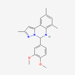 5-(3,4-DIMETHOXYPHENYL)-2,7,9-TRIMETHYL-5H,6H-PYRAZOLO[1,5-C]QUINAZOLINE