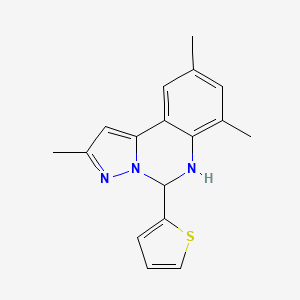 molecular formula C17H17N3S B4313894 2,7,9-trimethyl-5-(2-thienyl)-5,6-dihydropyrazolo[1,5-c]quinazoline 