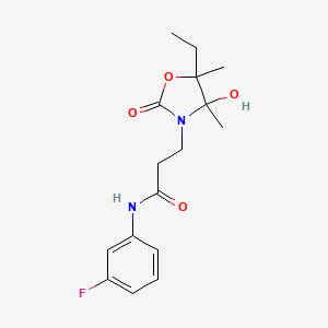 molecular formula C16H21FN2O4 B4313916 3-(5-ethyl-4-hydroxy-4,5-dimethyl-2-oxo-1,3-oxazolidin-3-yl)-N-(3-fluorophenyl)propanamide 