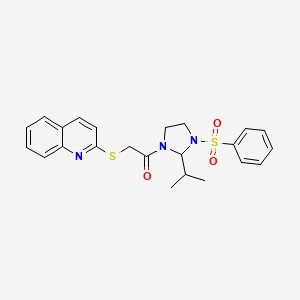 1-[3-(Phenylsulfonyl)-2-(propan-2-yl)imidazolidin-1-yl]-2-(quinolin-2-ylsulfanyl)ethanone